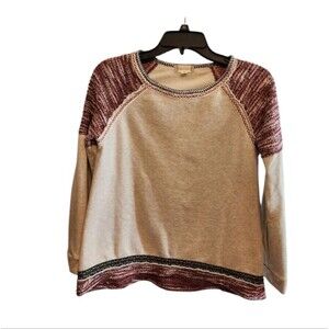 ALTAR'D STATE PULLOVER SWEATER SWEATSHIRT  SIZE SMALL RELAXED NEUTRAL BOHO